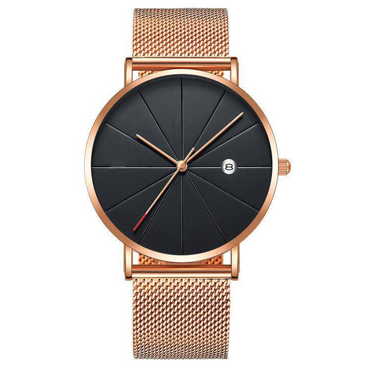 Wish Popular Business Calendar Quartz Watch Meridian Rice Word Simple Ultra-Thin Calendar Men's Watch