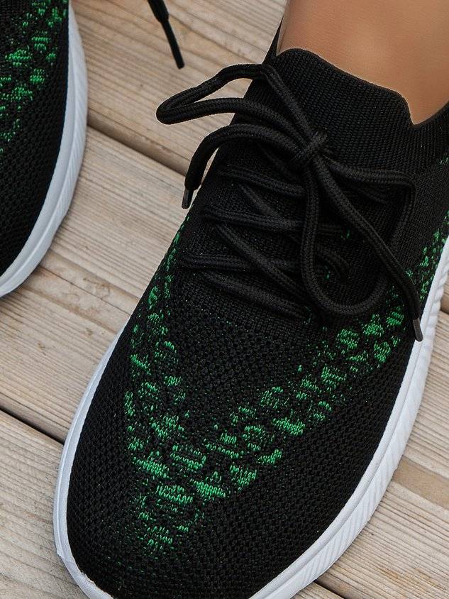 Breathable Color Block Slip On Sports Flyknit Sneakers