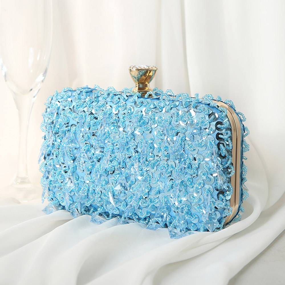 Hard Banquet Rectangle Sequins Lady's Clutches Evening Bags