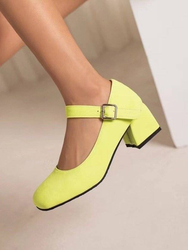 Women's Simple Style Chunky Heel Mary Jane