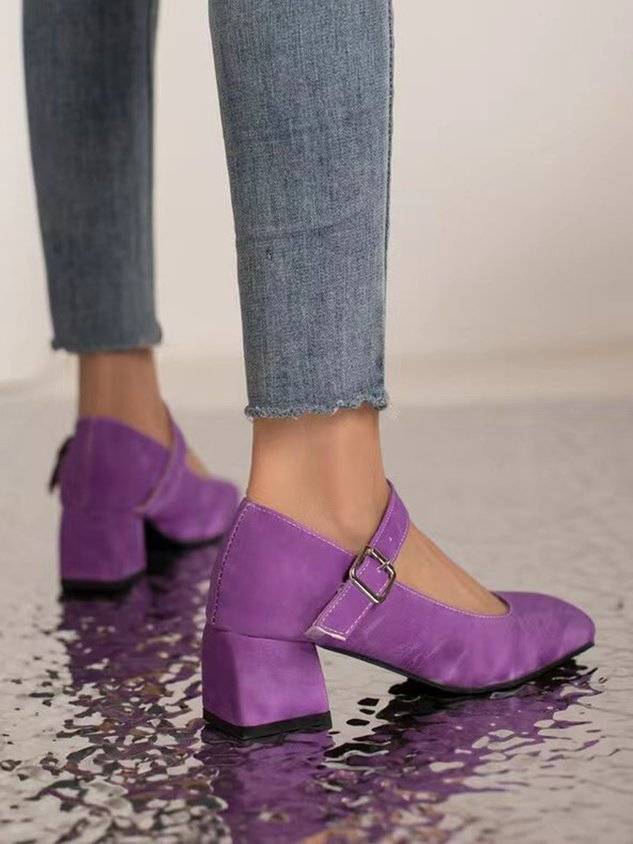 Women's Simple Style Chunky Heel Mary Jane