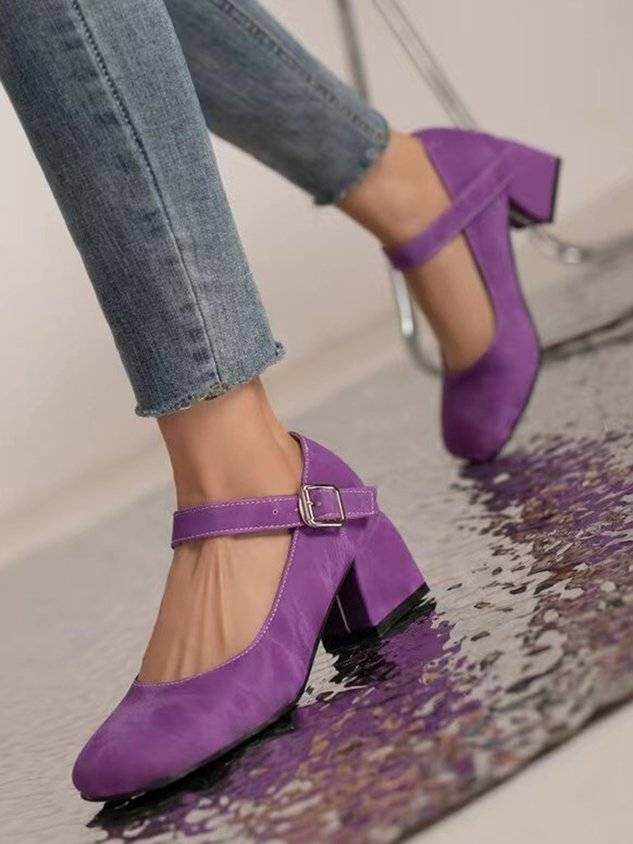 Women's Simple Style Chunky Heel Mary Jane