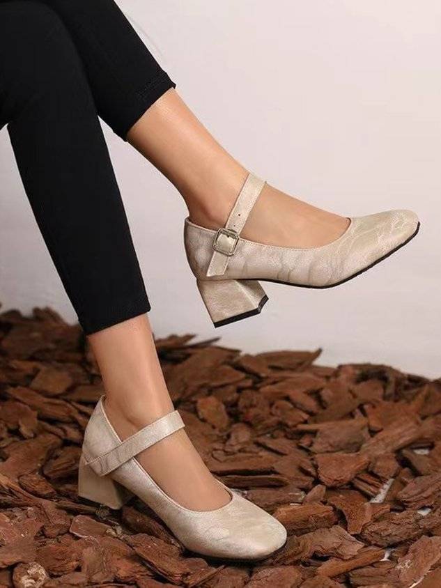 Women's Simple Style Chunky Heel Mary Jane